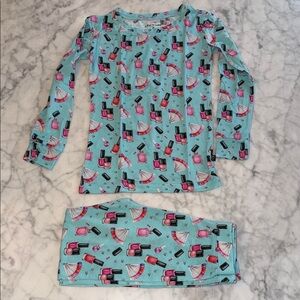 Lev Baby Avery Toddler along Charming Kids Pajama Set with Makeup/Nails Print 3T